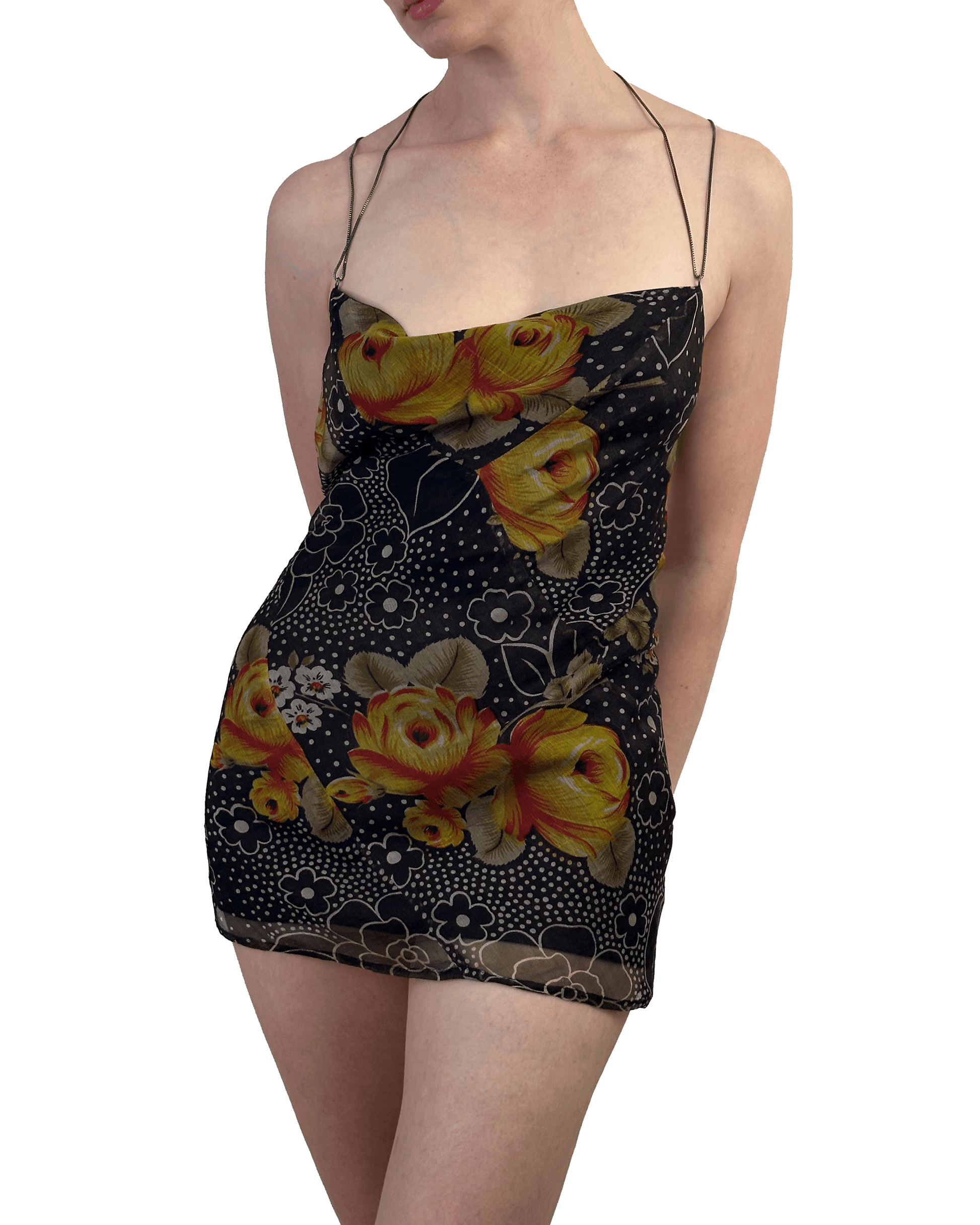 Sari Mini Dress - Dark Floral
