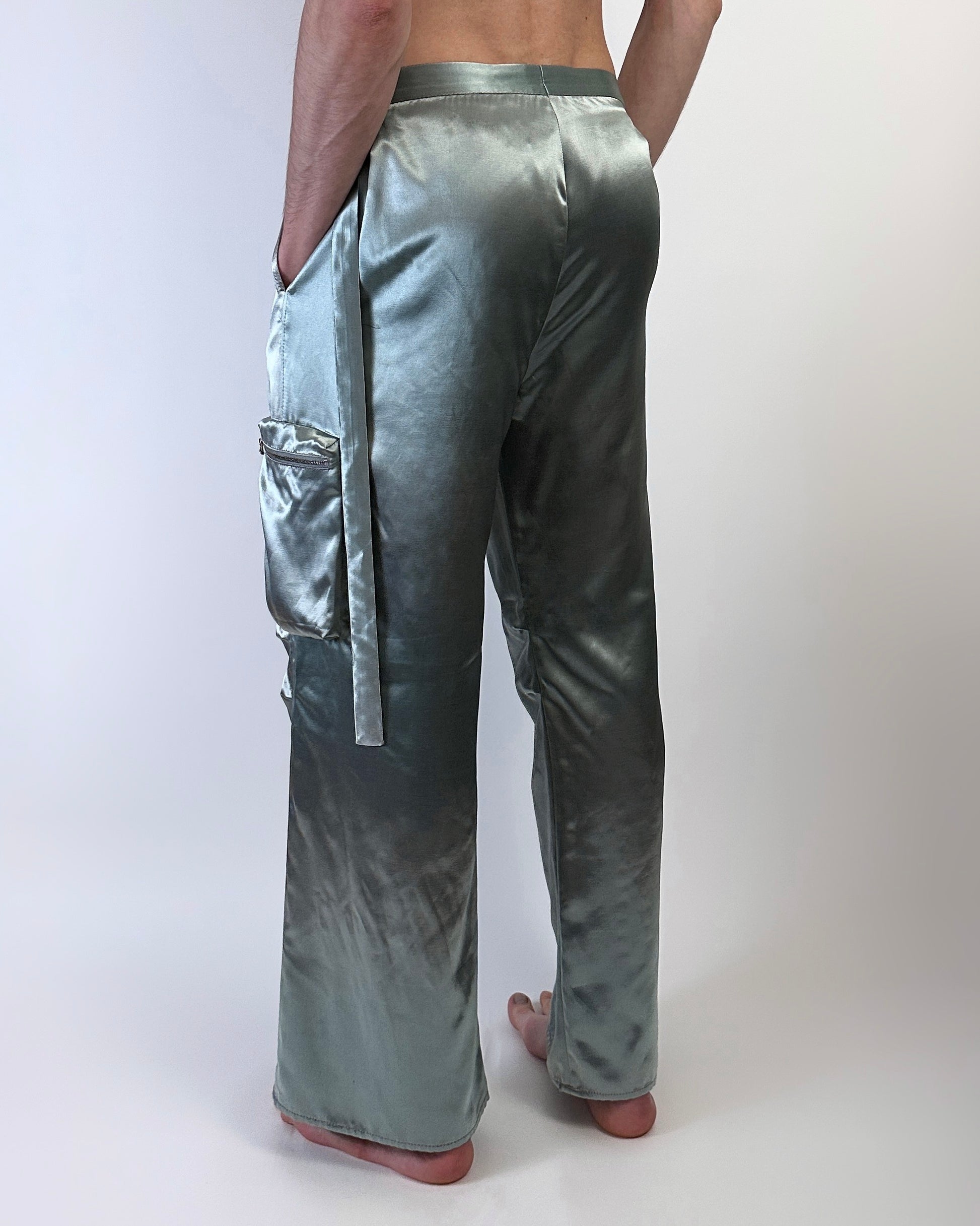 Satin Cargo Pants