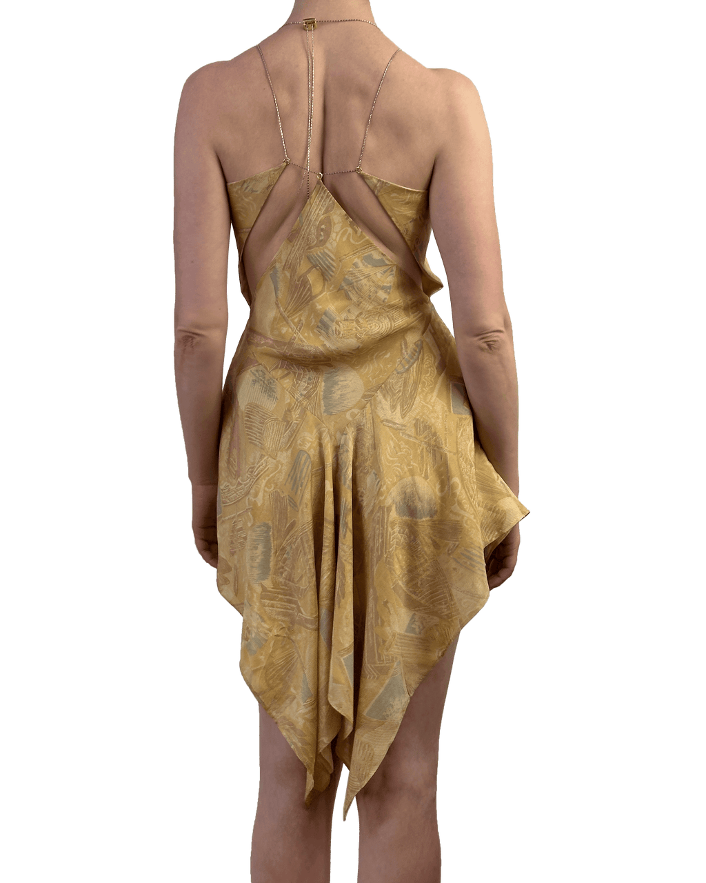 Sari Hankie Dress - Abstract Yellow