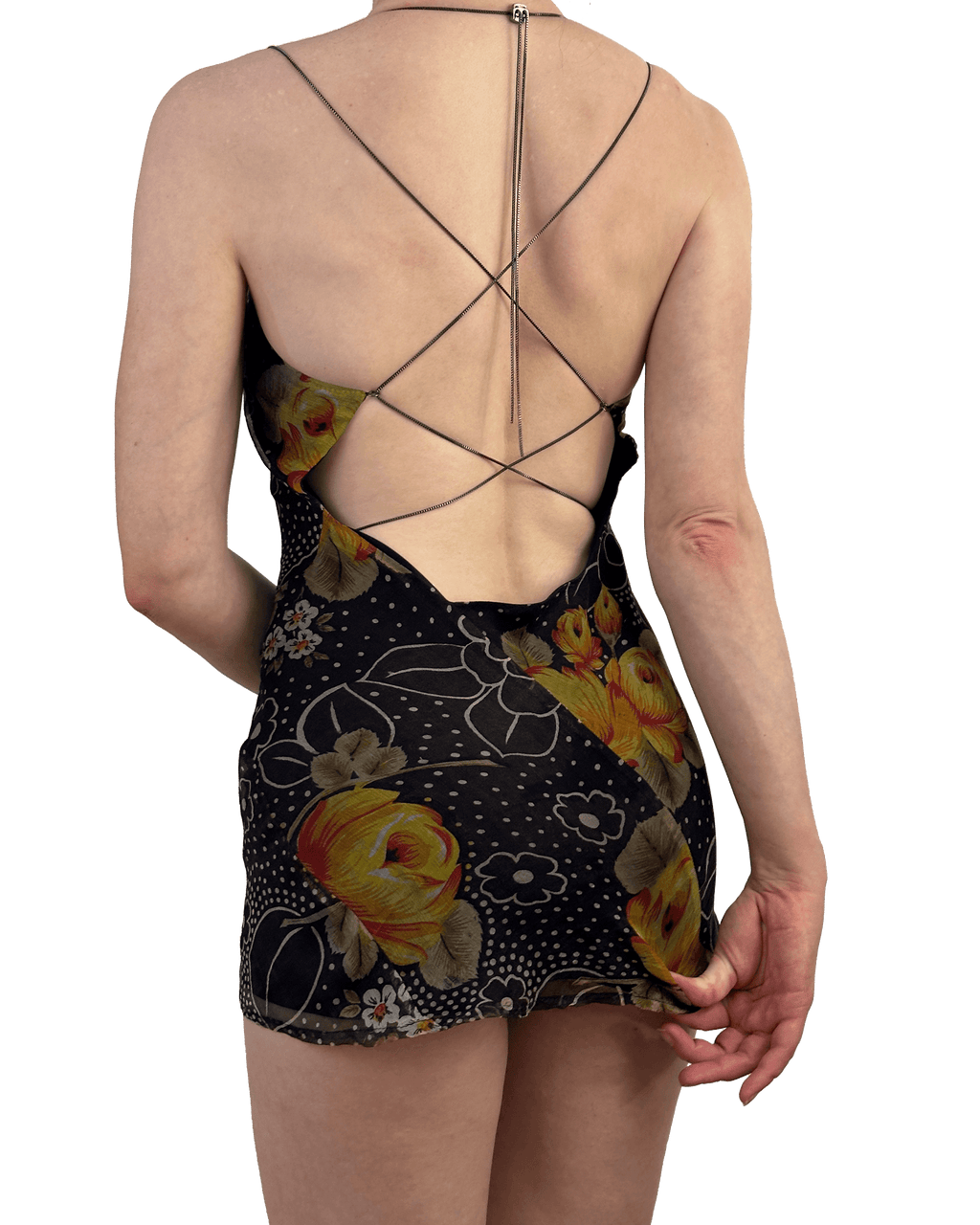 Sari Mini Dress - Dark Floral