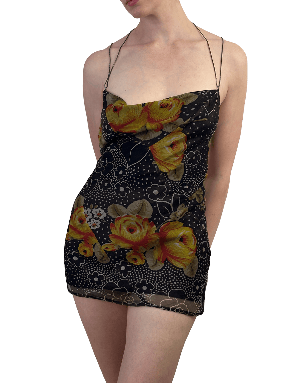 Sari Mini Dress - Dark Floral