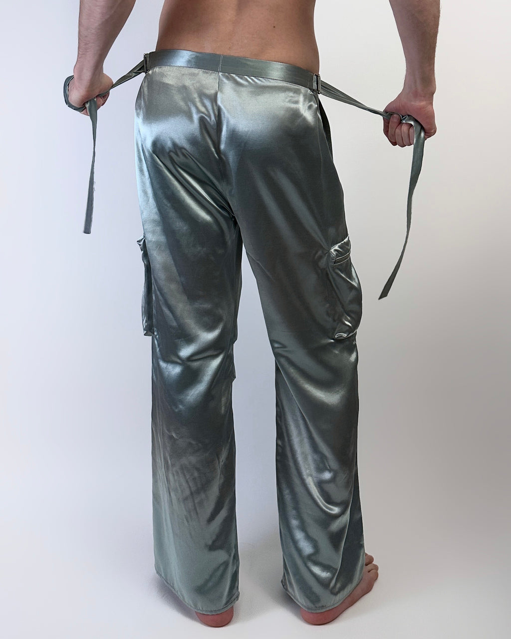 Satin Cargo Pants