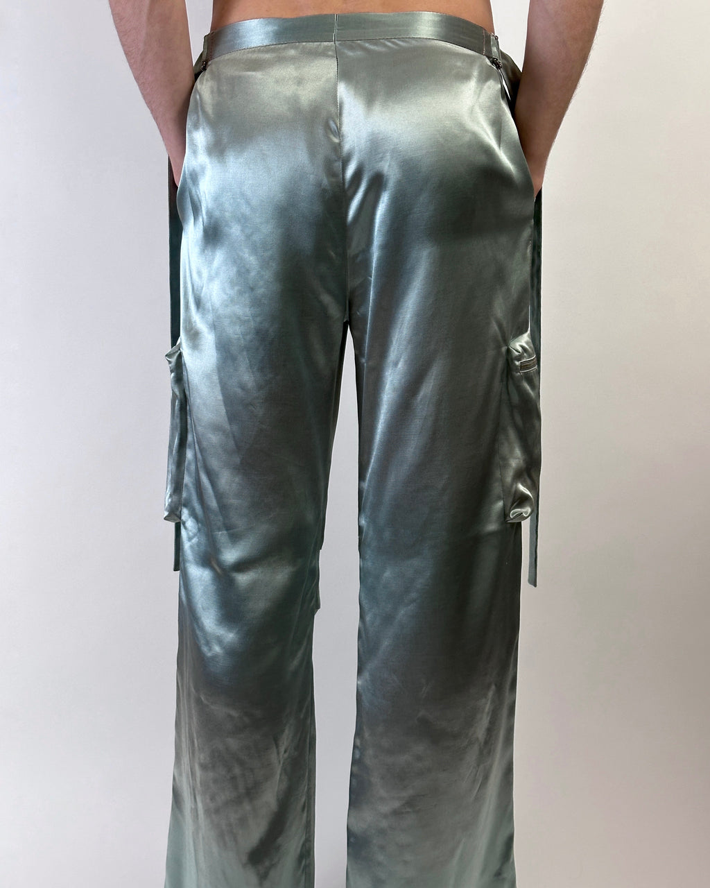 Satin Cargo Pants