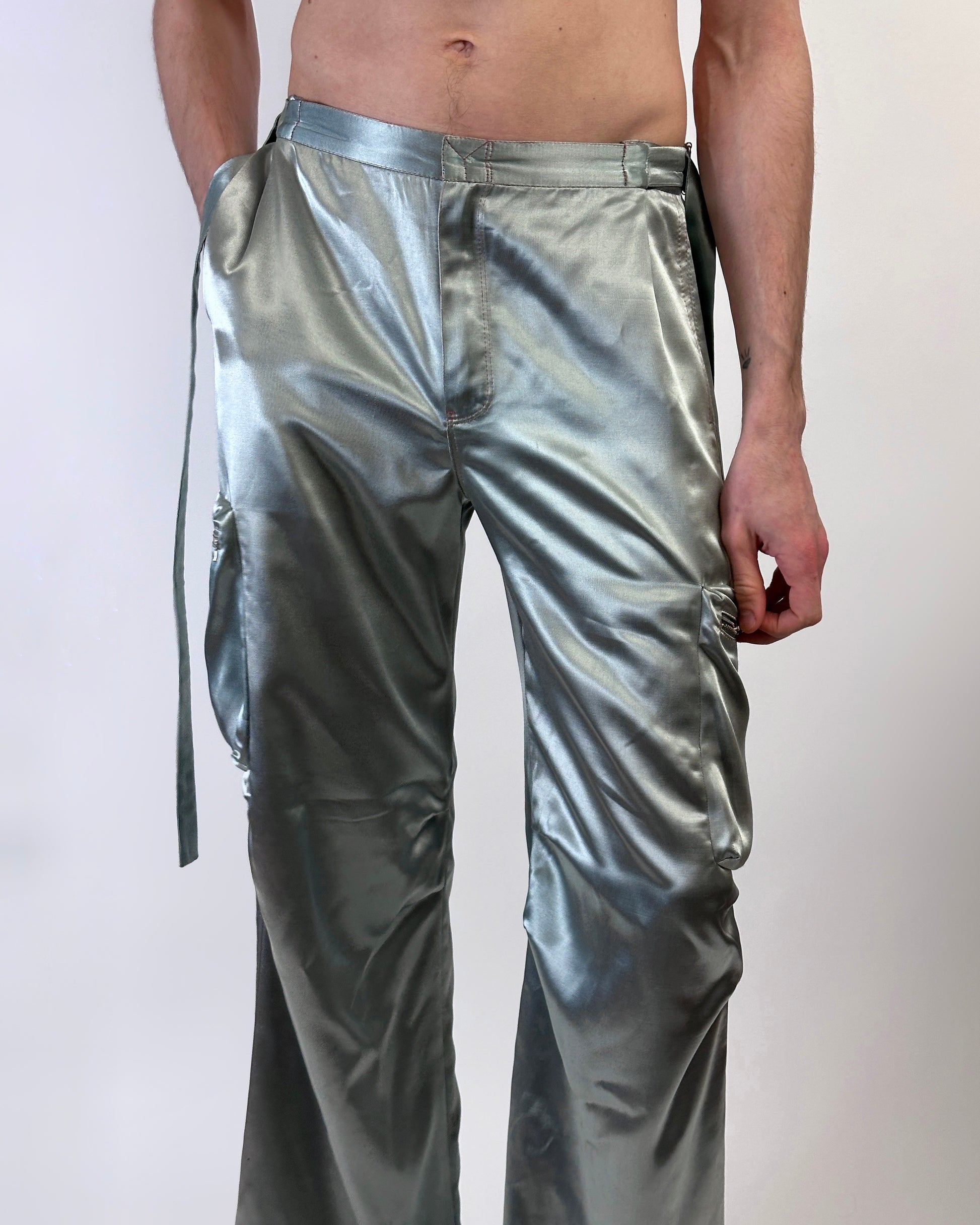 Satin Cargo Pants