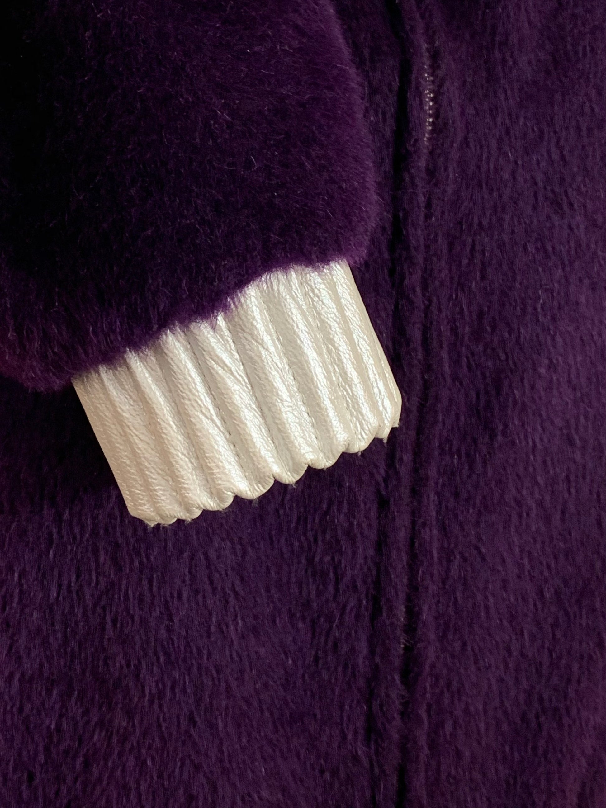 Leather-Trimmed Mohair Bomber