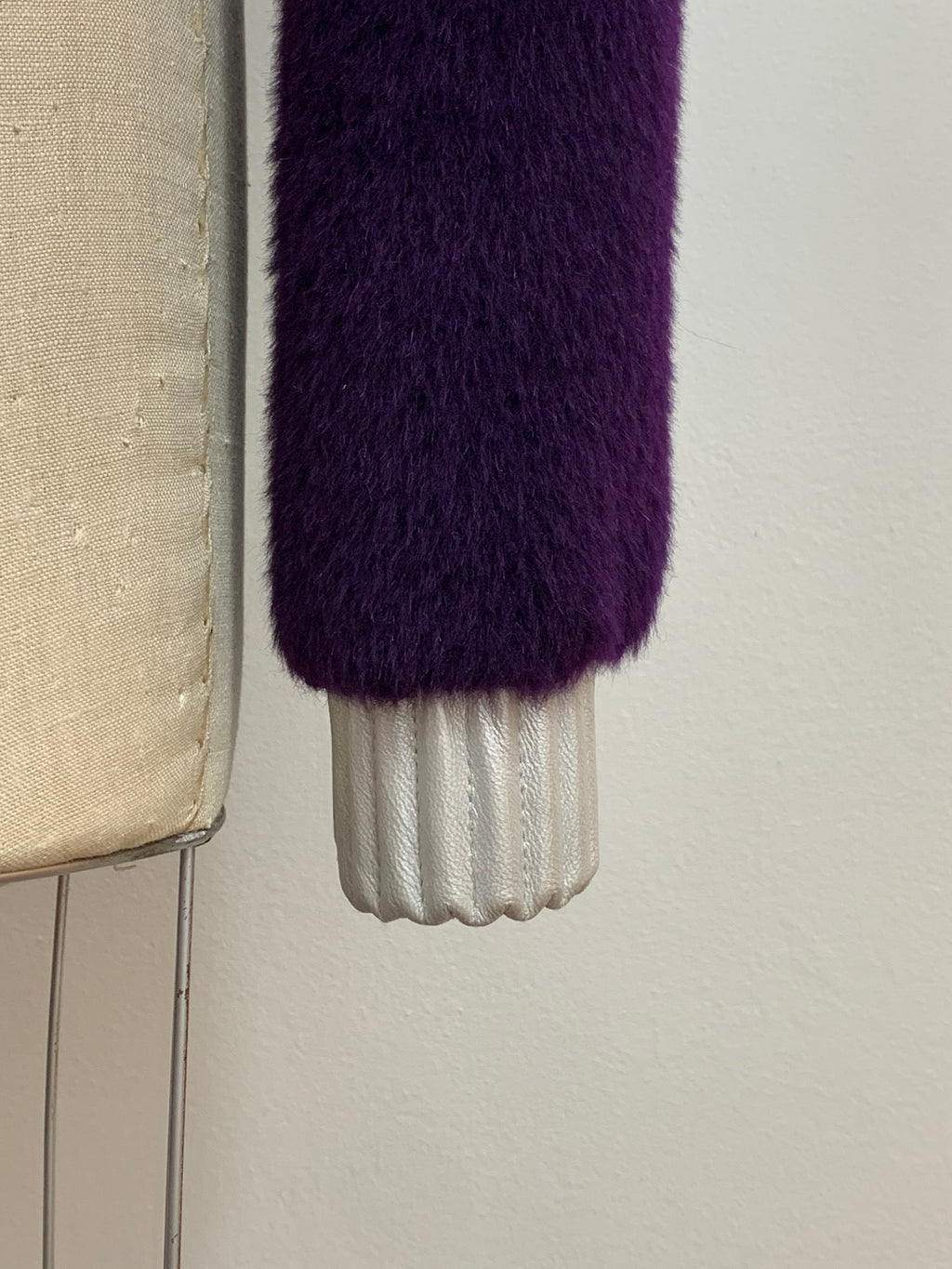 Leather-Trimmed Mohair Bomber