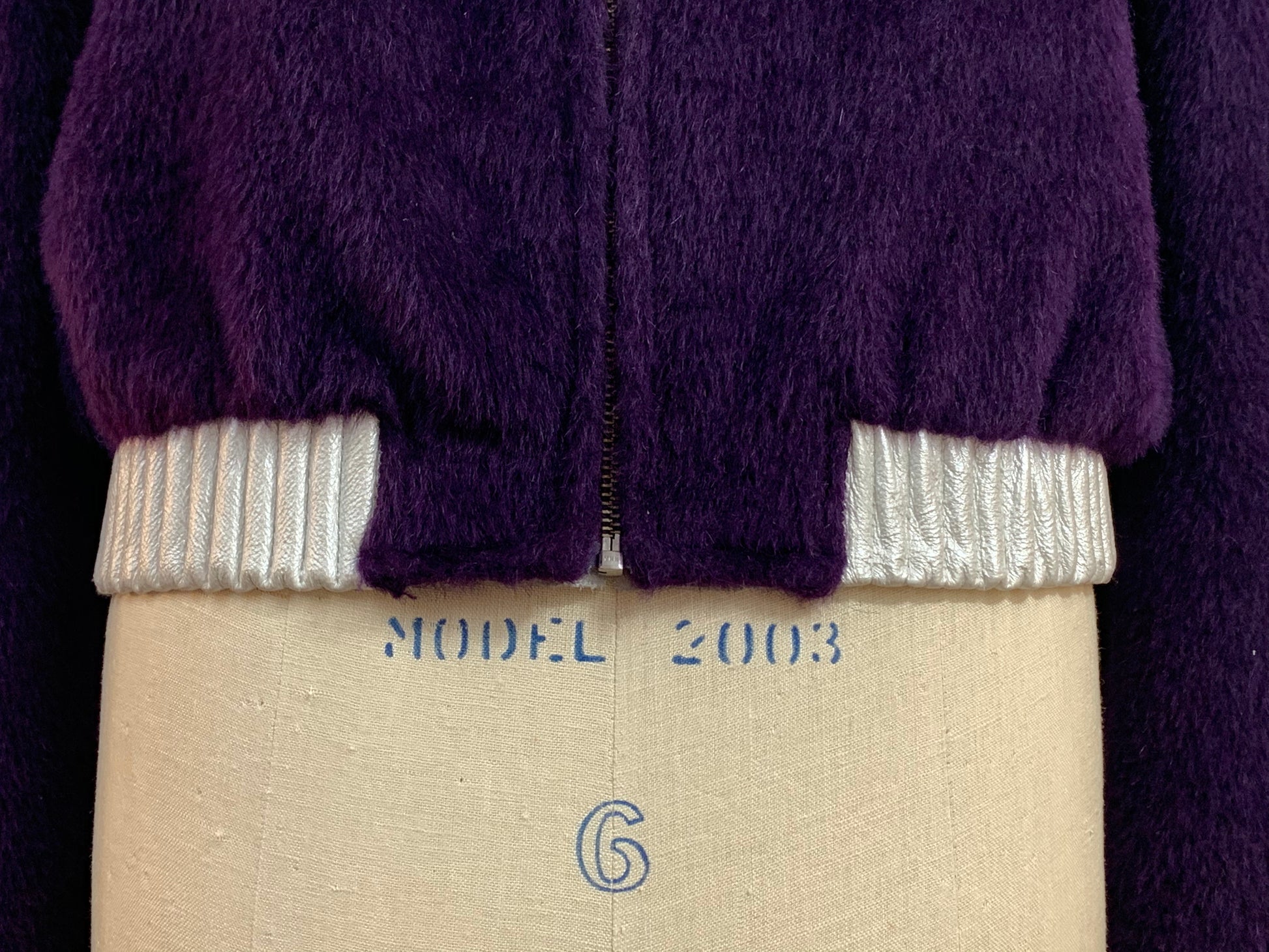 Leather-Trimmed Mohair Bomber
