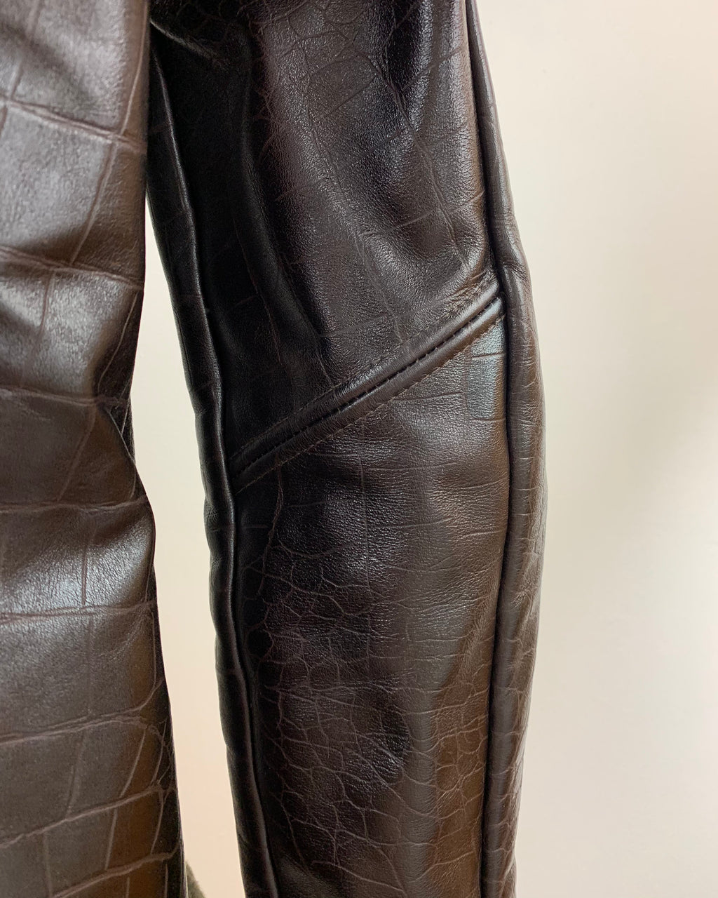 Alligator embossed motorcycle jacket