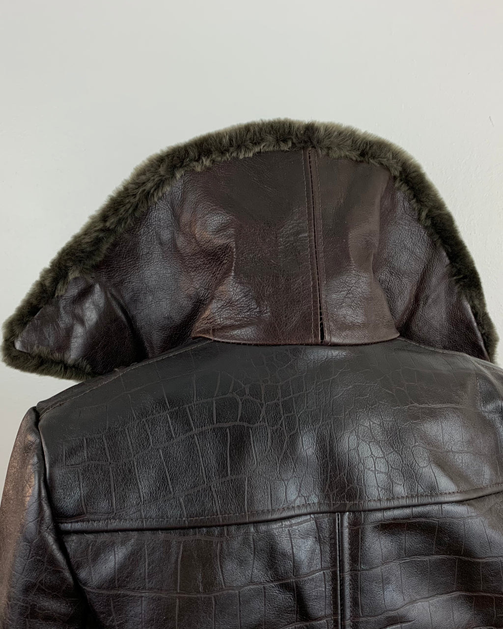 Alligator embossed motorcycle jacket